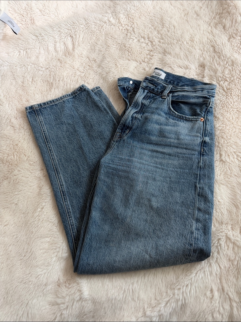 pistola Womenโs Barrel Jeans in Blue